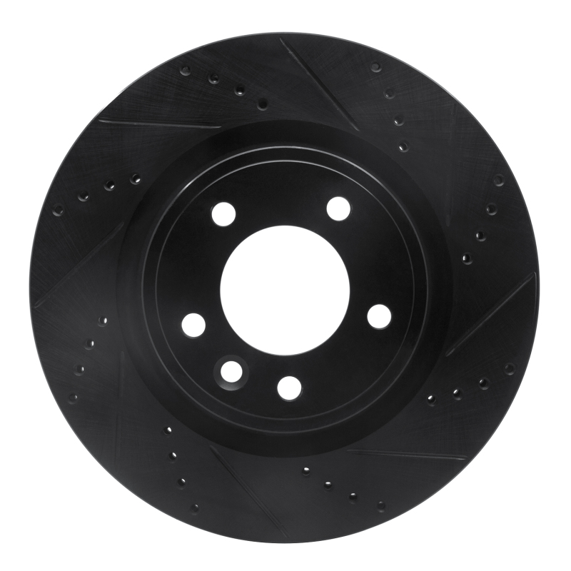 Land Rover Range Rover Sport Brake Rotor (1) - Rear Right - R1 Concepts - Drilled & Slotted - Black - `18-`20